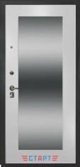 Дверь Тип 8997 МГ - Антик серебро/МДФ Зеркало Белый ясень